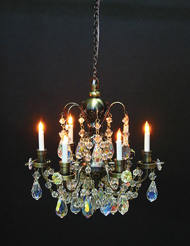 Dollhouse Miniature 6-Arm Crystal Chandelier